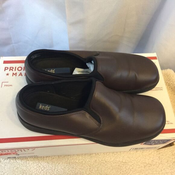 KEDS brown leather loafers size 10 - Picture 1 of 4